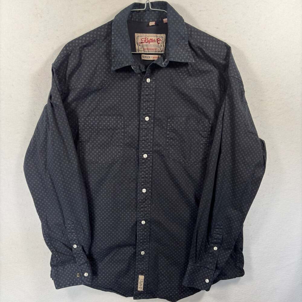 Rafter C Cowboy ProFlex Shirt Mens Large Starburst Snap Long Sleeve Western